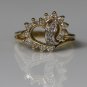 UNIQUE 14K SOLID YELLOW GOLD & DIAMOND HEART SHAPED CLUSTER RING SZ 6 ~ FREE S&H
