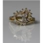 UNIQUE 14K SOLID YELLOW GOLD & DIAMOND HEART SHAPED CLUSTER RING SZ 6 ~ FREE S&H