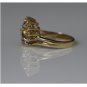 UNIQUE 14K SOLID YELLOW GOLD & DIAMOND HEART SHAPED CLUSTER RING SZ 6 ~ FREE S&H