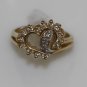 UNIQUE 14K SOLID YELLOW GOLD & DIAMOND HEART SHAPED CLUSTER RING SZ 6 ~ FREE S&H