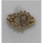 UNIQUE 14K SOLID YELLOW GOLD & DIAMOND HEART SHAPED CLUSTER RING SZ 6 ~ FREE S&H