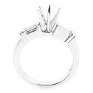 STUNNING 14K WHITE GOLD BAGUETTE SIDE DIAMOND SEMI MOUNT ENGAGEMENT RING SETTING