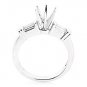 STUNNING 14K WHITE GOLD BAGUETTE SIDE DIAMOND SEMI MOUNT ENGAGEMENT RING SETTING