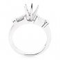 STUNNING 14K WHITE GOLD BAGUETTE SIDE DIAMOND SEMI MOUNT ENGAGEMENT RING SETTING