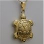 UNIQUE 14K SOLID YELLOW GOLD TURTLE 3D PENDANT / CHARM ~ 1.1GR ~ FREE S&H