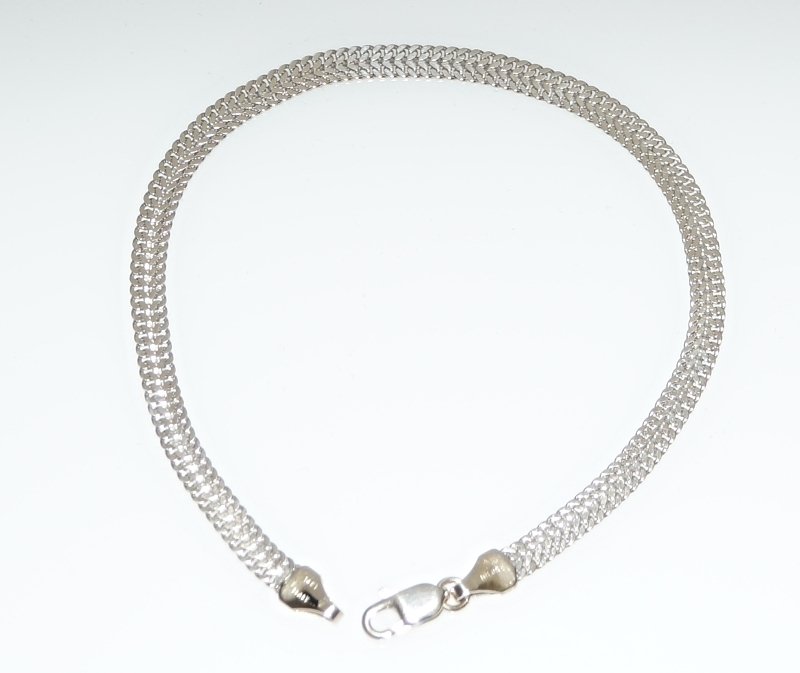 14K SOLID WHITE GOLD 4MM ITALIAN LINK BRACELET BY MILOR ITALY ~ 7.5" ~ 3.6 GRAMS