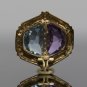 BEAUTIFUL 14K YELLOW GOLD DIAMOND AQUAMARINE AMETHYST ESTATE EARRINGS 13.6 GRAMS