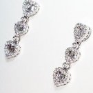 18K WHITE GOLD JOURNEY HEART ROUND & BAGUETTE DIAMOND EARRINGS $7,110!