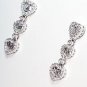 18K WHITE GOLD JOURNEY HEART ROUND & BAGUETTE DIAMOND EARRINGS $7,110!