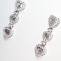 18K WHITE GOLD JOURNEY HEART ROUND & BAGUETTE DIAMOND EARRINGS $7,110!
