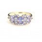 UNIQUE 14K SOLID YELLOW GOLD 1.40TCW OVAL & ROUND TANZANITE RING ~ FREE S&H