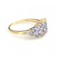 UNIQUE 14K SOLID YELLOW GOLD 1.40TCW OVAL & ROUND TANZANITE RING ~ FREE S&H