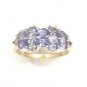 UNIQUE 14K SOLID YELLOW GOLD 1.40TCW OVAL & ROUND TANZANITE RING ~ FREE S&H
