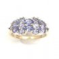 UNIQUE 14K SOLID YELLOW GOLD 1.40TCW OVAL & ROUND TANZANITE RING ~ FREE S&H