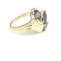 BEAUTIFUL 10K SOLID YELLOW GOLD 1.95 TCW PEAR SHAPED AMETHYST RING ~ FREE S&H