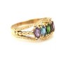 UNIQUE 14K YELLOW GOLD & 4 OVAL COLORED STONES BAND RING ~ BEAUTIFUL! ~ FREE S&H