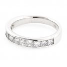 18K WHITE GOLD PRINCESS CUT DIAMOND ETERNITY ANNIVERSARY BAND RING 1.60 CT G/VS2