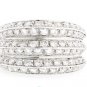 18K WHITE GOLD MULTILEVEL PRONG-SET 2.5 CT DIAMOND WEDDING ETERNITY BAND RING