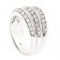 18K WHITE GOLD MULTILEVEL PRONG-SET 2.5 CT DIAMOND WEDDING ETERNITY BAND RING