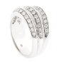 18K WHITE GOLD MULTILEVEL PRONG-SET 2.5 CT DIAMOND WEDDING ETERNITY BAND RING