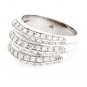 18K WHITE GOLD MULTILEVEL PRONG-SET 2.5 CT DIAMOND WEDDING ETERNITY BAND RING