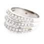 18K WHITE GOLD MULTILEVEL PRONG-SET 2.5 CT DIAMOND WEDDING ETERNITY BAND RING