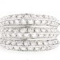18K WHITE GOLD MULTILEVEL PRONG-SET 2.5 CT DIAMOND WEDDING ETERNITY BAND RING