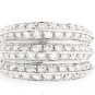 18K WHITE GOLD MULTILEVEL PRONG-SET 2.5 CT DIAMOND WEDDING ETERNITY BAND RING