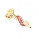 VINTAGE D OF P  DAUGHTERS OF POCAHONTAS 10K SOLID YELLOW GOLD & RED ENAMEL PIN