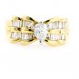 UNIQUE 14K YELLOW GOLD PEAR SHAPE BOW DIAMOND ENGAGEMENT RING ~ 1.45 TCW ~ E/SI2