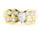 UNIQUE 14K YELLOW GOLD PEAR SHAPE BOW DIAMOND ENGAGEMENT RING ~ 1.45 TCW ~ E/SI2