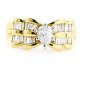 UNIQUE 14K YELLOW GOLD PEAR SHAPE BOW DIAMOND ENGAGEMENT RING ~ 1.45 TCW ~ E/SI2
