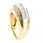 14K TWO TONE GOLD ROUND & PRINCESS DIAMOND ANNIVERSARY RING 1.80 CARAT ~ G/SI1