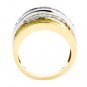 14K TWO TONE GOLD ROUND & PRINCESS DIAMOND ANNIVERSARY RING 1.80 CARAT ~ G/SI1