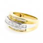 14K TWO TONE GOLD ROUND & PRINCESS DIAMOND ANNIVERSARY RING 1.80 CARAT ~ G/SI1