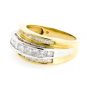 14K TWO TONE GOLD ROUND & PRINCESS DIAMOND ANNIVERSARY RING 1.80 CARAT ~ G/SI1