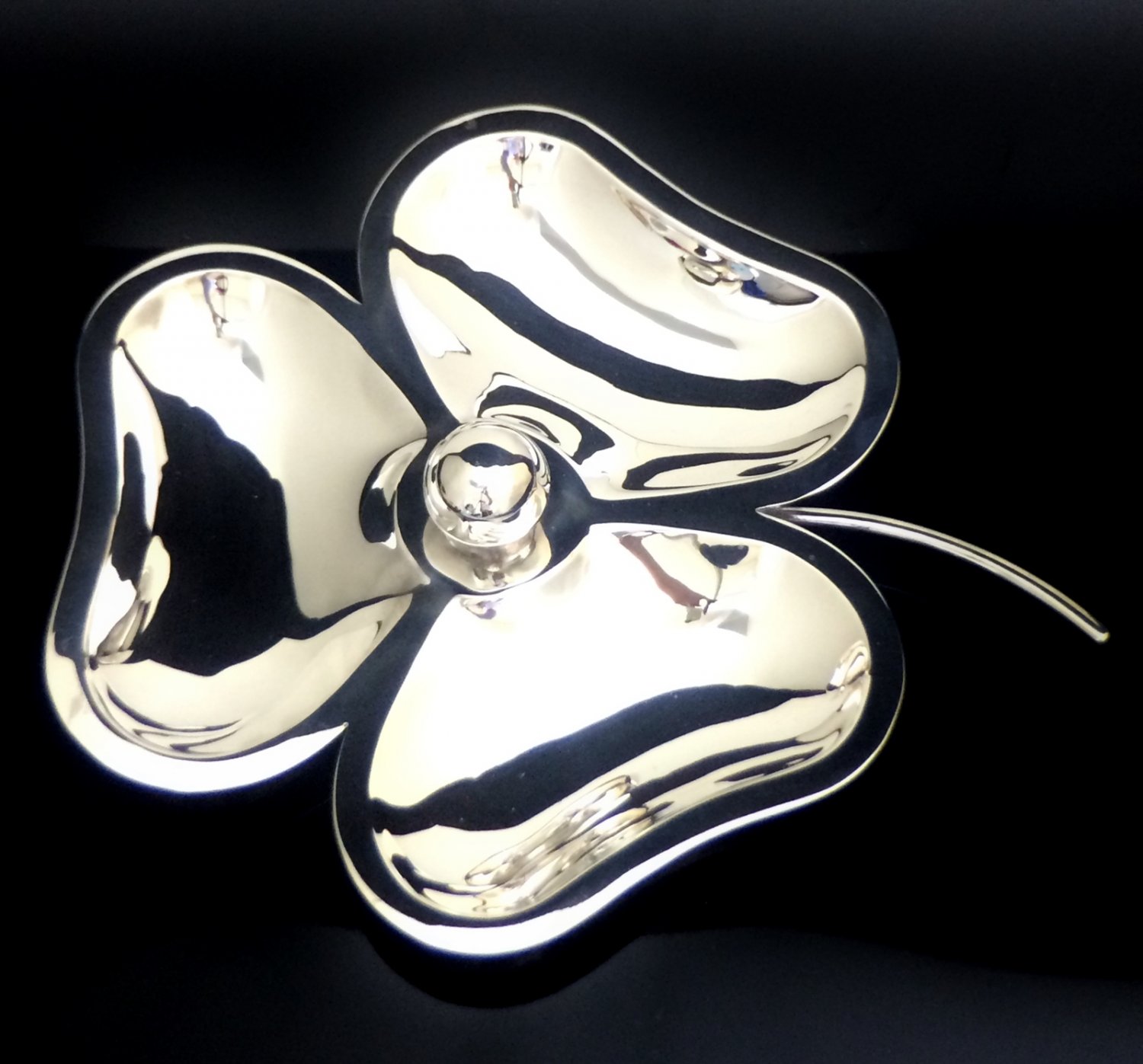 UNIQUE & MODERN 925 STERLING SILVER 3 COMPARTMENT CANDY RELISH PLATTER / DISH