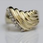 ESTATE 14K SOLID YELLOW GOLD & DIAMOND WIDE CLUSTER COCKTAIL RING ~ 7.3 GRAMS