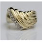 ESTATE 14K SOLID YELLOW GOLD & DIAMOND WIDE CLUSTER COCKTAIL RING ~ 7.3 GRAMS