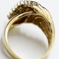 ESTATE 14K SOLID YELLOW GOLD & DIAMOND WIDE CLUSTER COCKTAIL RING ~ 7.3 GRAMS