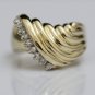 ESTATE 14K SOLID YELLOW GOLD & DIAMOND WIDE CLUSTER COCKTAIL RING ~ 7.3 GRAMS