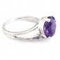 STUNNING 14K SOLID WHITE GOLD 2.27 CARAT OVAL SHAPED AMETHYST RING ~ SIZE 8.5