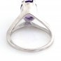 STUNNING 14K SOLID WHITE GOLD 2.27 CARAT OVAL SHAPED AMETHYST RING ~ SIZE 8.5