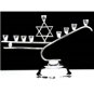 VINTAGE MEXICO 1960's 925 STERLING SILVER MODERNIST JUDAICA ART MENORAH ~ A+