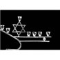 VINTAGE MEXICO 1960's 925 STERLING SILVER MODERNIST JUDAICA ART MENORAH ~ A+