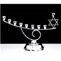 VINTAGE MEXICO 1960's 925 STERLING SILVER MODERNIST JUDAICA ART MENORAH ~ UNIQUE