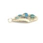 VINTAGE LEAFY STERLING SILVER & TURQUOISE ZUNI ART PENDANT SIGNED ANGIE C