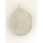 VINTAGE LEAFY STERLING SILVER & TURQUOISE ZUNI ART PENDANT SIGNED ANGIE C