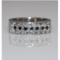 18K WHITE GOLD 1.67CT PRINCESS CUT & ROUND BLACK DIAMOND WIDE ANNIVERSARY BAND