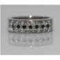 18K WHITE GOLD 1.67CT PRINCESS CUT & ROUND BLACK DIAMOND WIDE ANNIVERSARY BAND